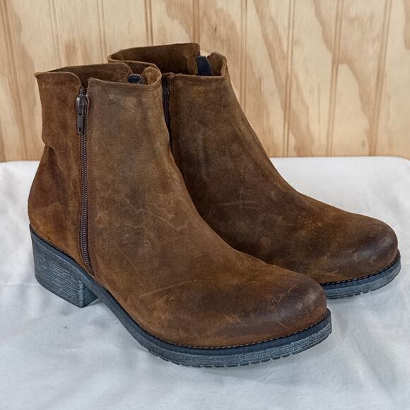 Naot Wander Bohemian Collection Brushed Seal Brown Leather Ankle Boots US 11 - Picture 2 of 13